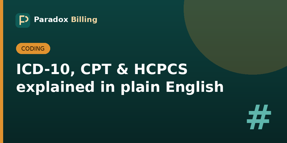 ICD-10, CPT & HCPCS explained in plain English